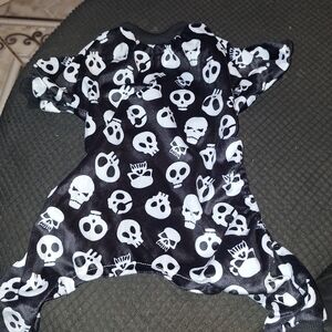Skull Print Black Dog Pajamas, Pumpkin Shirts , Jack O Lanter Pet Hoodie